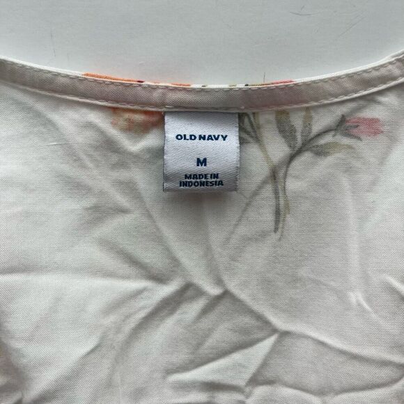 Old Navy Women’s True Wrap Long Sleeve Floral Top White Size Medium - Picture 5 of 6